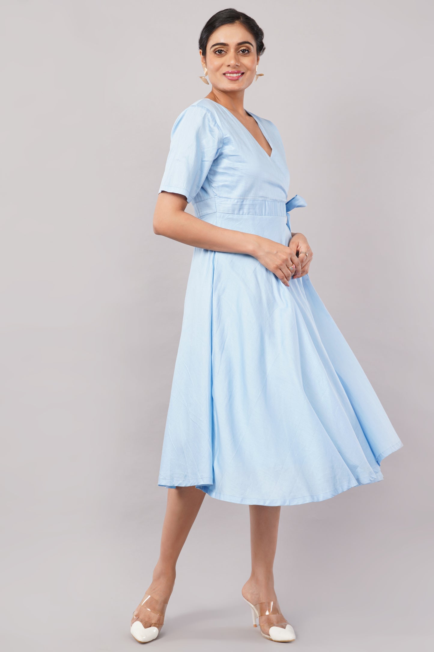 Sky Blue Glace Cotton - Jackie Wrap Dress – A Breath of Fresh Elegance