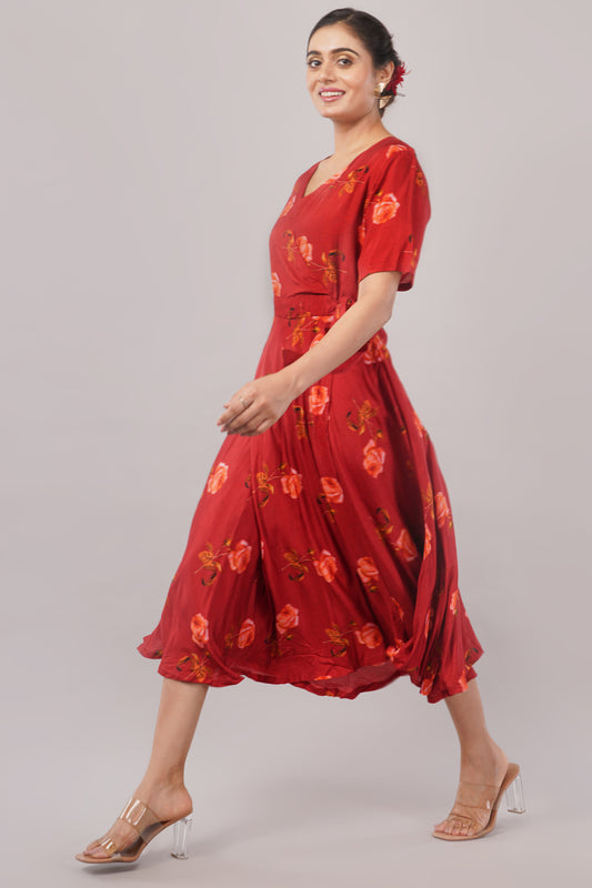 Crimson Rose Muslin - Jackie Wrap Dress – Where Romance Meets Comfort