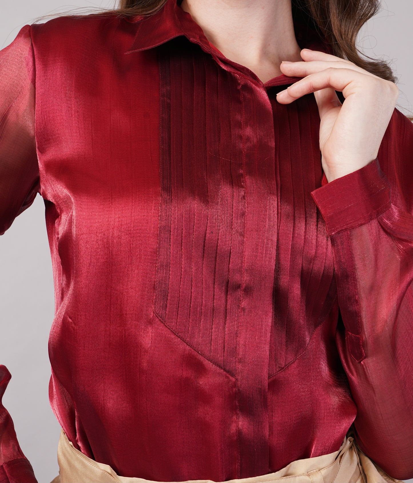 Crimson Tissue Pintuck Shirt