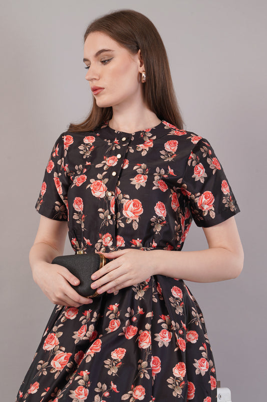 Black Japan Satin - House of Windsor Dress