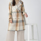 Brown Check Twill Wool Panjab Trench-coat