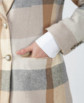 Brown Check Twill Wood Panjab Blazer