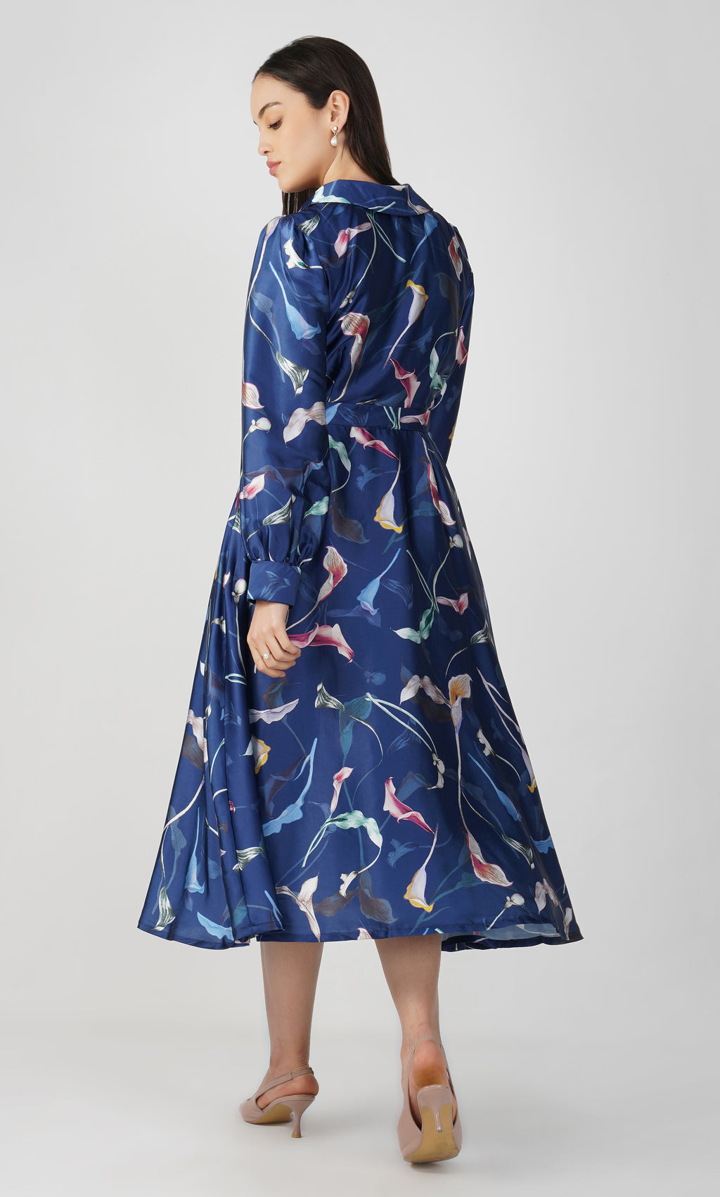 Midnight Blue - Japan Satin Diana Dress
