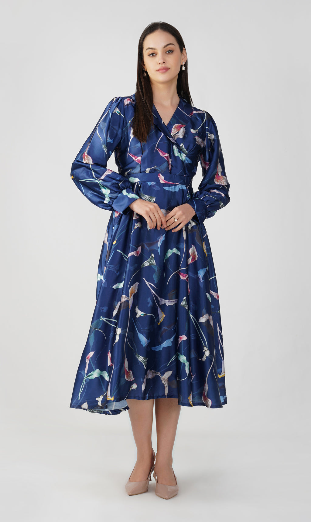 Midnight Blue - Japan Satin Diana Dress