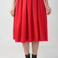 Red - Suede & Tweed Box Pleated Edinburgh Skirt