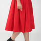 Red - Suede & Tweed Box Pleated Edinburgh Skirt