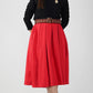 Red - Suede & Tweed Box Pleated Edinburgh Skirt