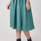 Green - Suede & Tweed Box Pleated Edinburgh Skirt