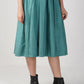 Green - Suede & Tweed Box Pleated Edinburgh Skirt