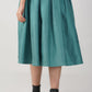 Green - Suede & Tweed Box Pleated Edinburgh Skirt