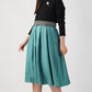 Green - Suede & Tweed Box Pleated Edinburgh Skirt