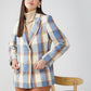 Blue Check Twill Wool Panjab Blazer
