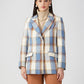 Blue Check Twill Wool Panjab Blazer