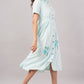 Powder Blue Embroidered - Cotton Midi Aurora Shirt Dress