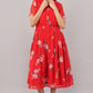 Crimson Bloom Red Floral - Georgette Aurora Shirt Dress