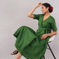Effortless Sophistication of Elegant Green Cotton – Jackie Wrap Dress