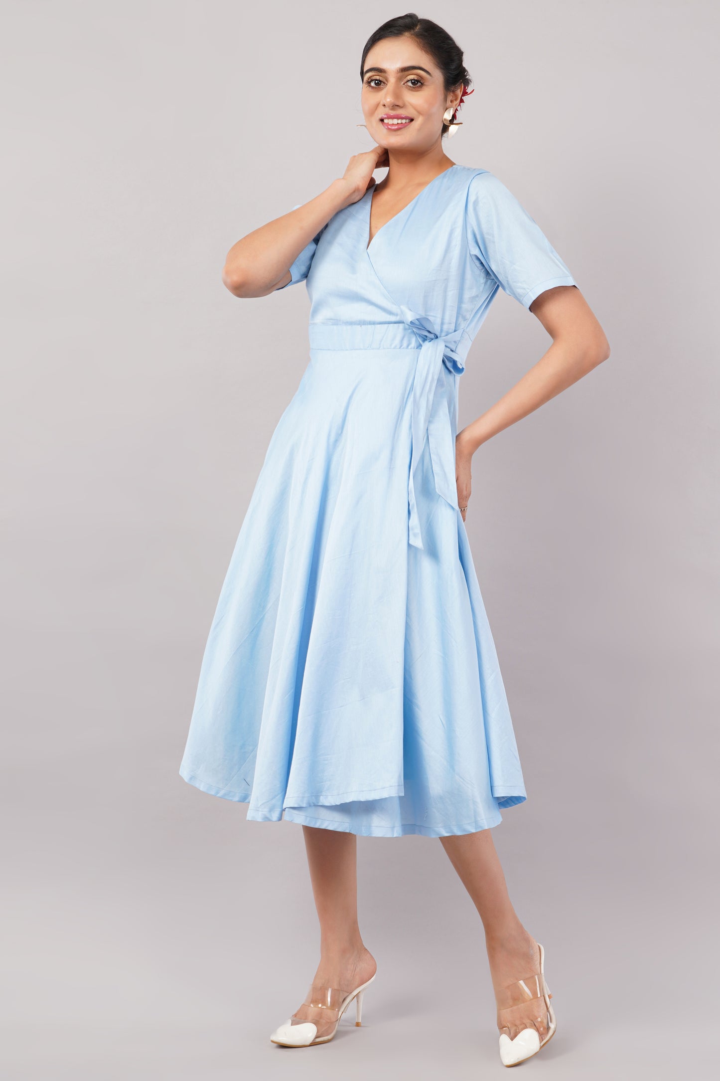 Sky Blue Glace Cotton - Jackie Wrap Dress – A Breath of Fresh Elegance