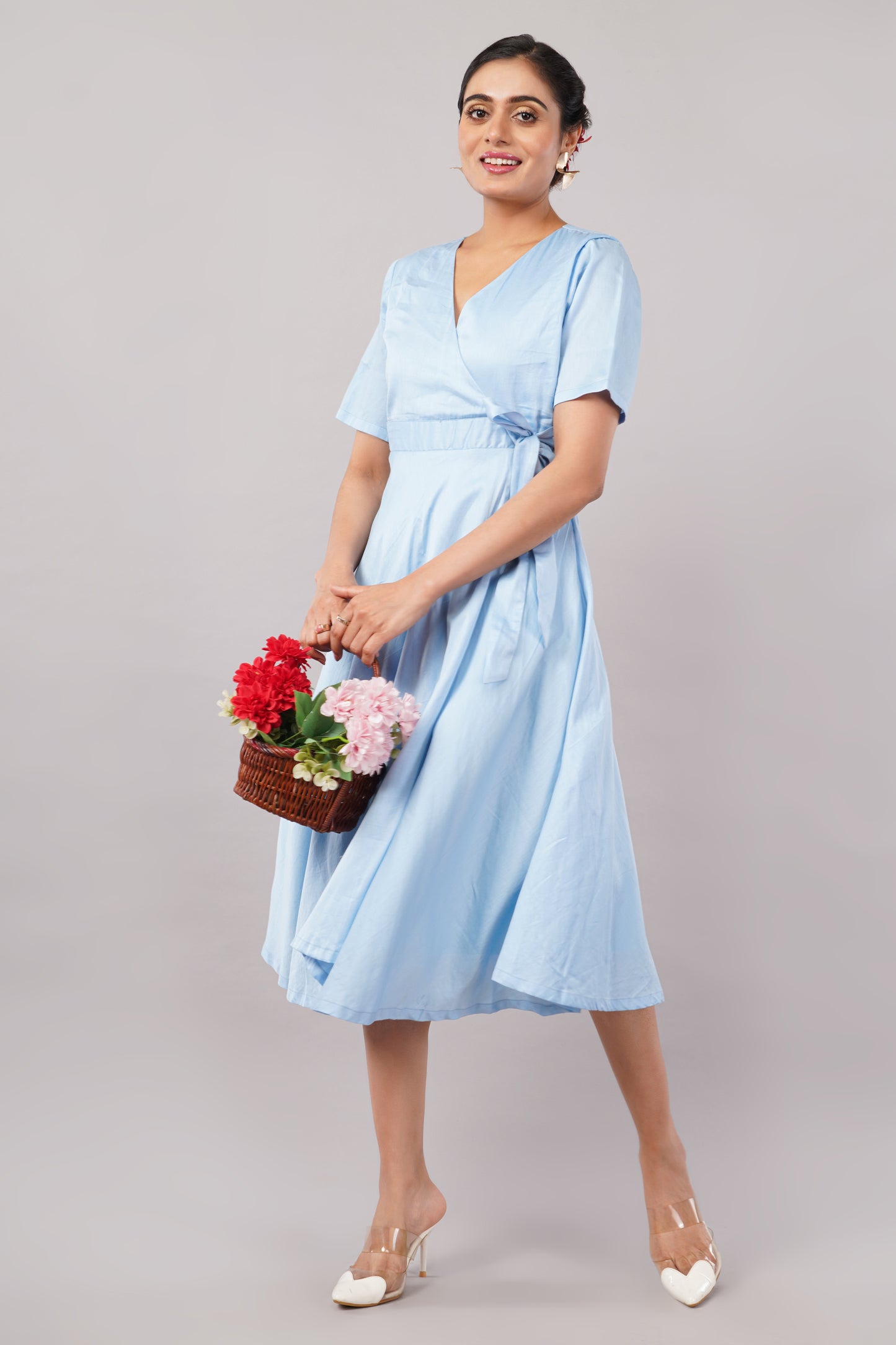 Sky Blue Glace Cotton - Jackie Wrap Dress – A Breath of Fresh Elegance