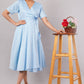 Sky Blue Glace Cotton - Jackie Wrap Dress – A Breath of Fresh Elegance