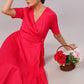 Radiant Pink Cotton - Jackie Wrap Dress – Feminine Flair Meets Everyday Elegance