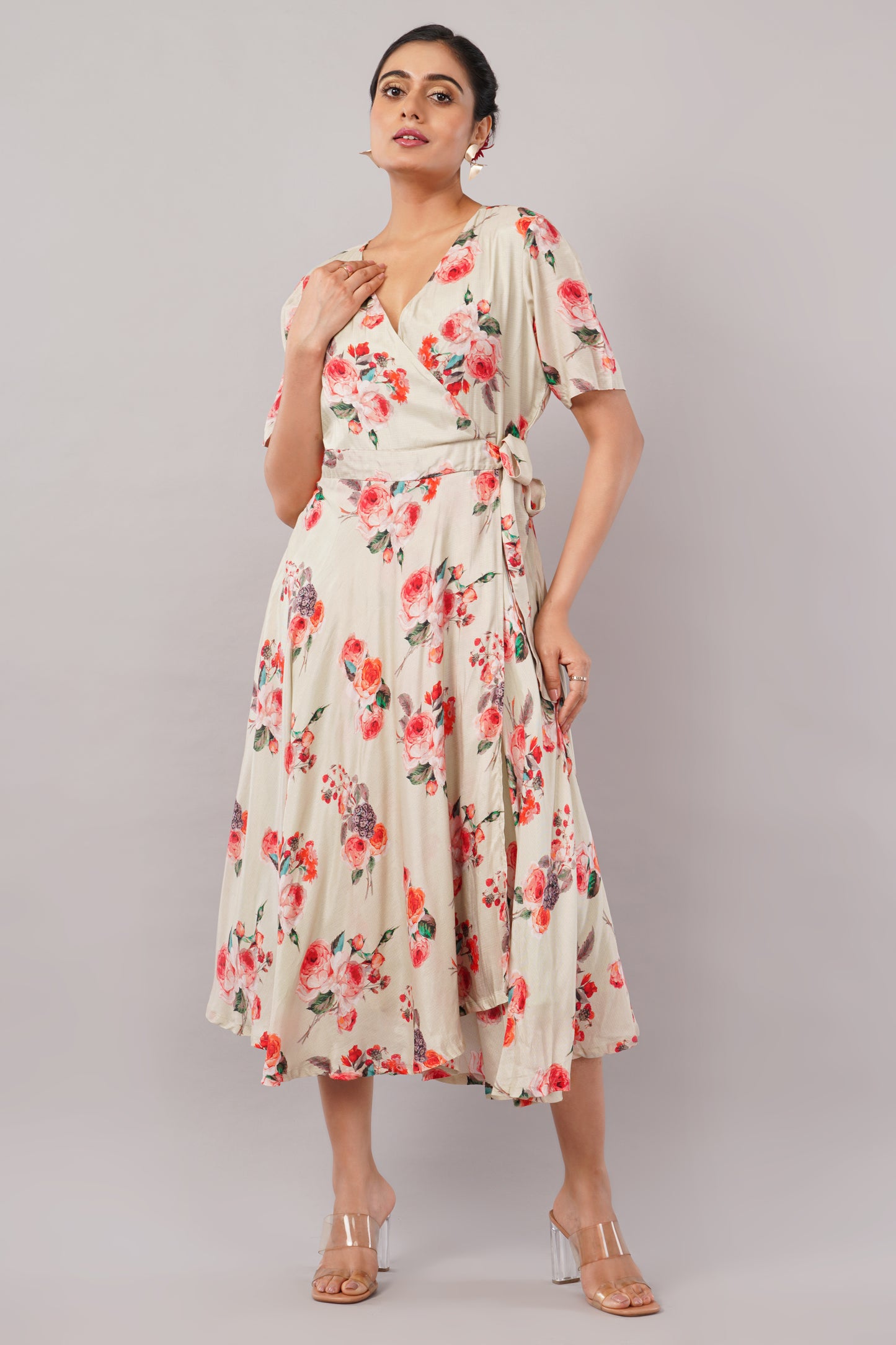 Light Green Garden Bloom - Jackie Wrap Dress – A Soft Ode to Timeless Femininity