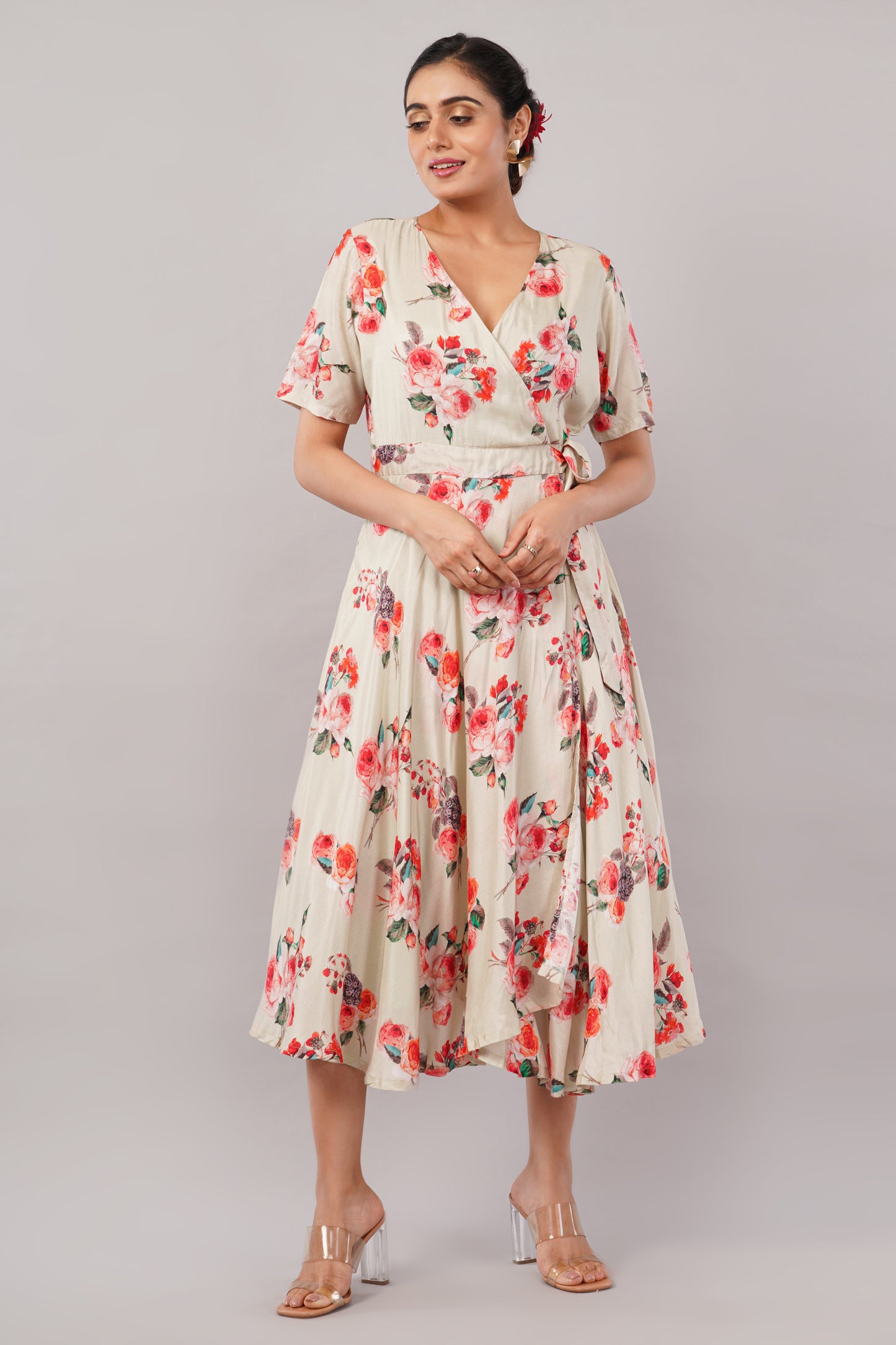 Light Green Garden Bloom - Jackie Wrap Dress – A Soft Ode to Timeless Femininity
