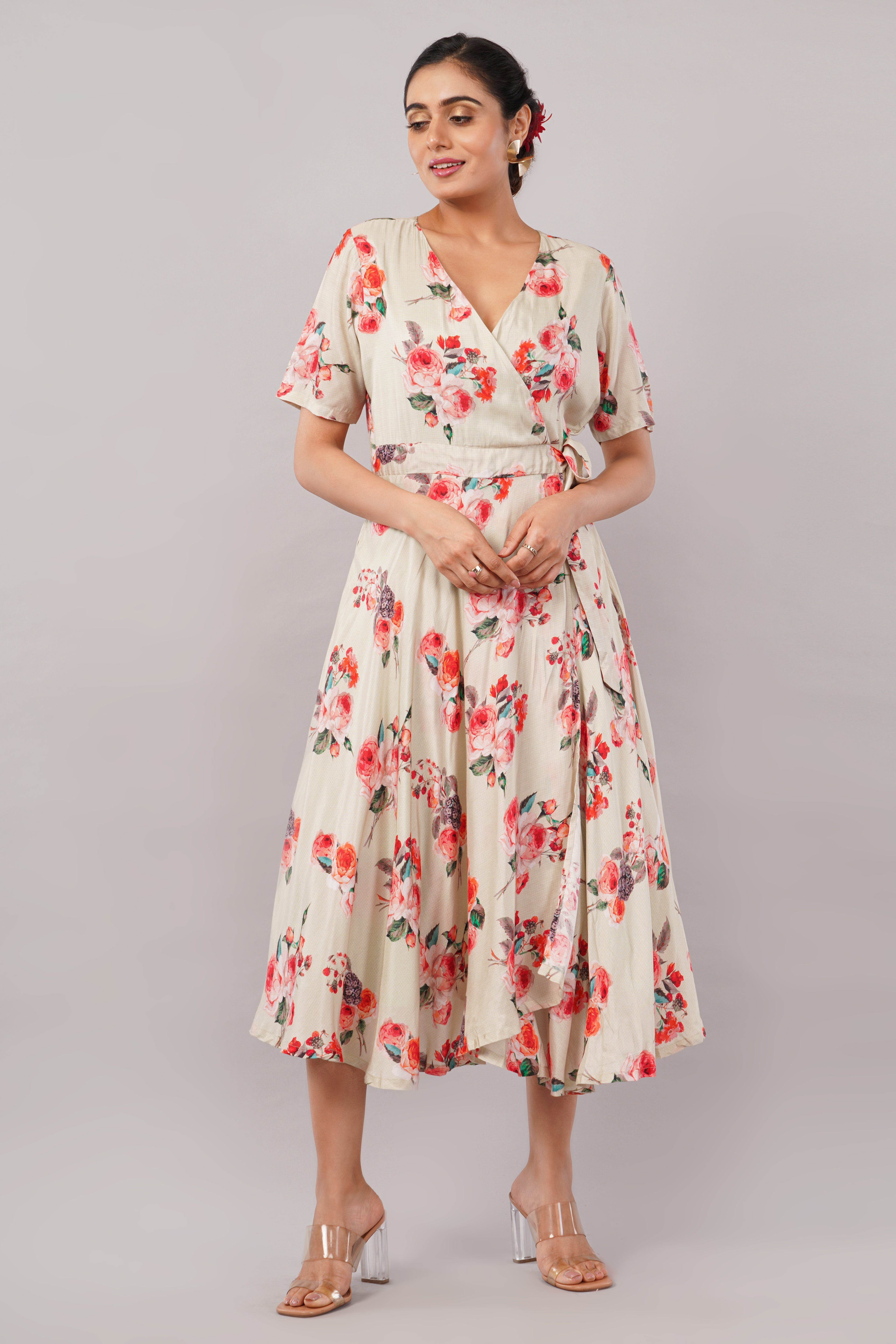 Light Green Garden Bloom - Jackie Wrap Dress – A Soft Ode to Timeless Femininity