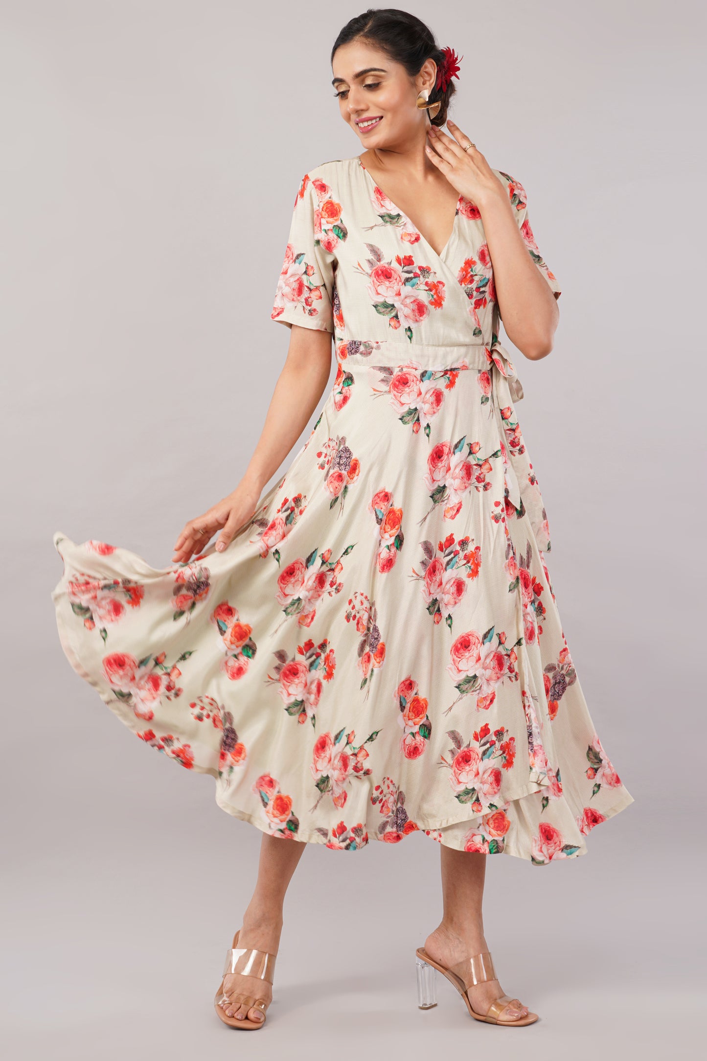 Light Green Garden Bloom - Jackie Wrap Dress – A Soft Ode to Timeless Femininity