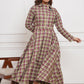 Pink & Green Check - Brushed Twill Box-Pleated Scotland Dress