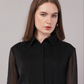 Noir Organza Pintuck Shirt