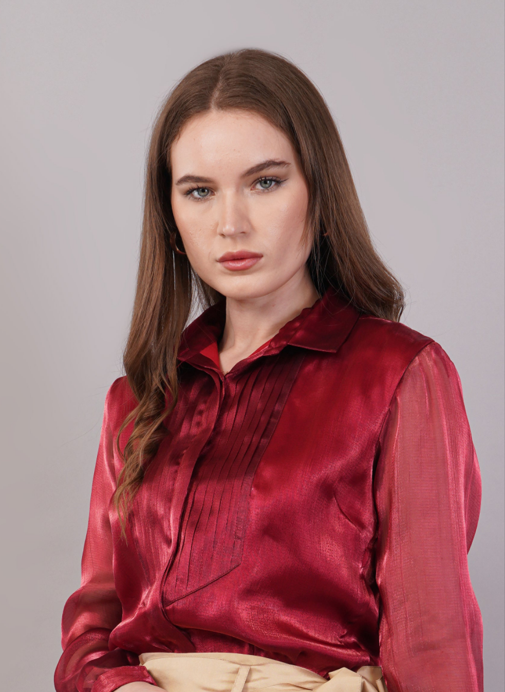 Crimson Tissue Pintuck Shirt