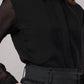 Noir Organza Pintuck Shirt