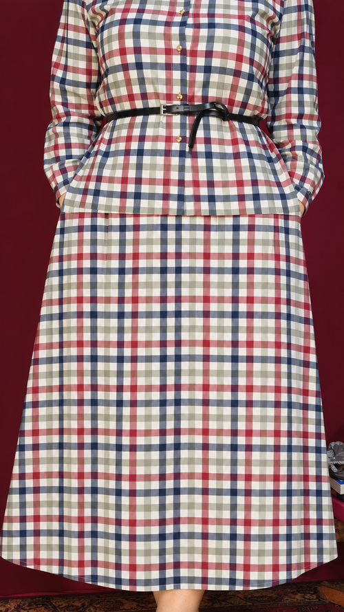Derby Poplin A-Line Wrap Skirt