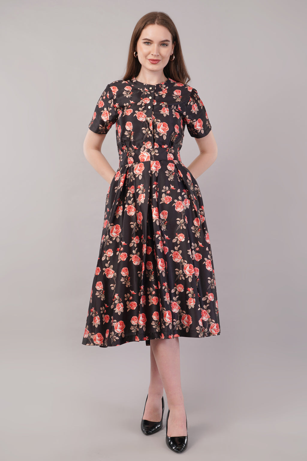 Black Japan Satin - House of Windsor Dress