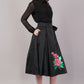 Hand Embroidered Black Silk - Riyasat Skirt