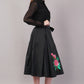 Hand Embroidered Black Silk - Riyasat Skirt