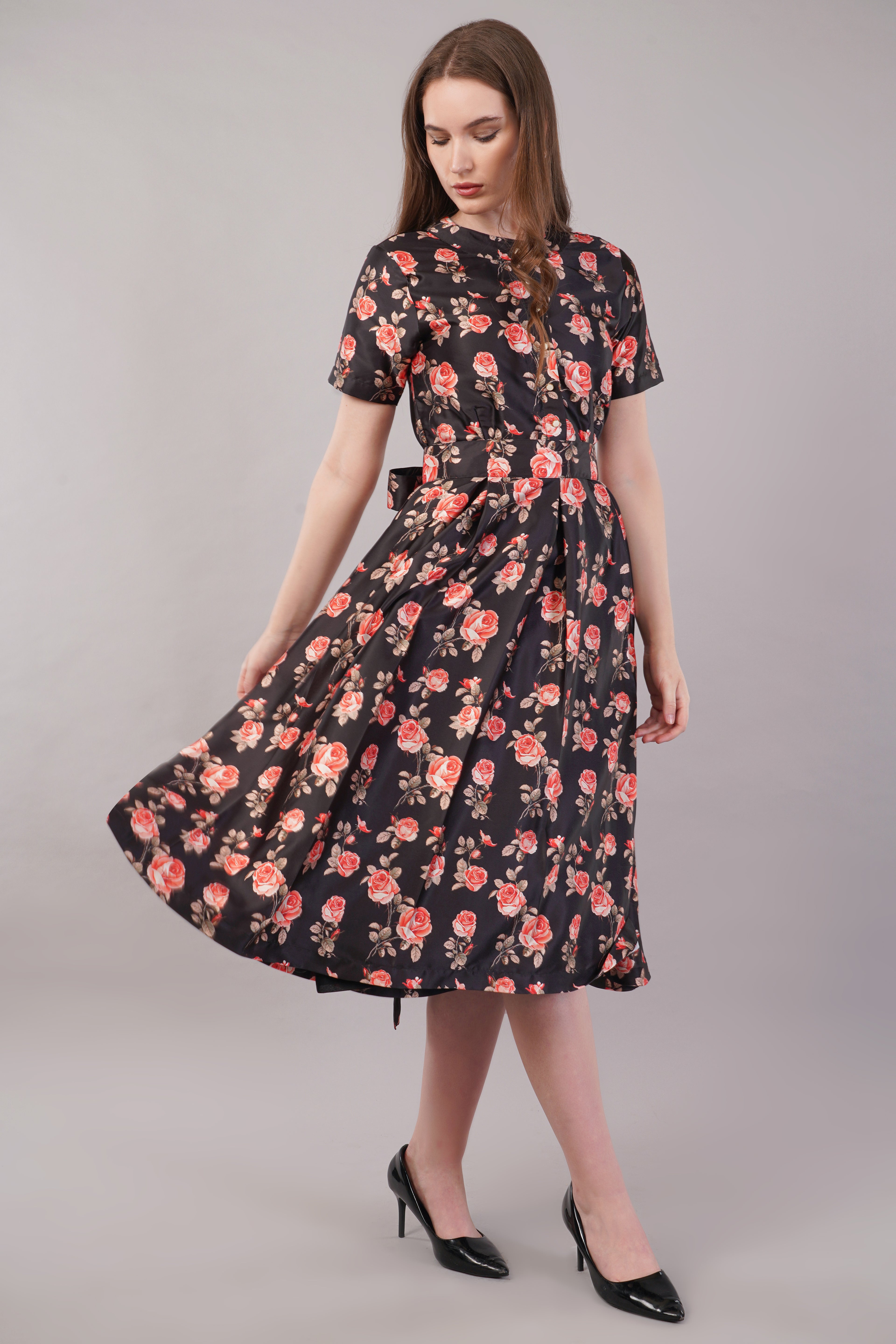 Black Japan Satin - House of Windsor Dress