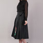 Hand Embroidered Black Silk - Riyasat Skirt