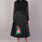 Hand Embroidered Black Silk - Riyasat Skirt